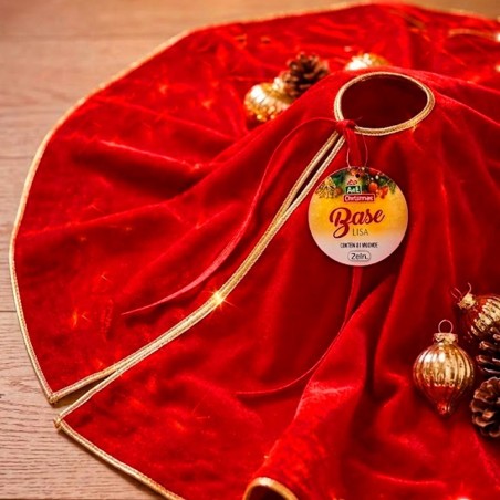 Saia Para Árvore Natal Vermelha Enfeite Decoração Base Natalina 40cm