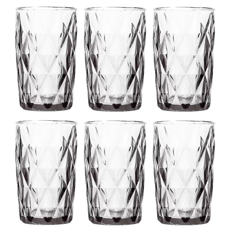 Conjunto 6 Copos De Vidro Diamond Trasparente 360ml