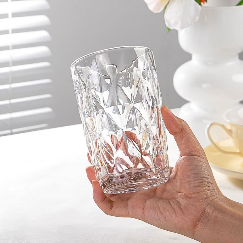 Conjunto 6 Copos De Vidro Diamond Trasparente 360ml