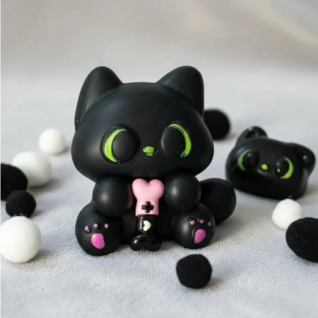 Squishy Gatinho Preto Anti-stress Macio Com Bolinhas Alívio