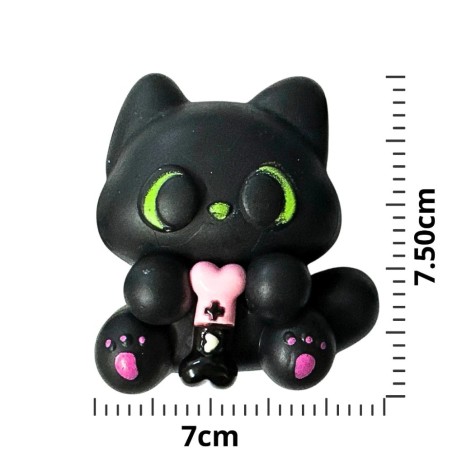 Squishy Gatinho Preto Anti-stress Macio Com Bolinhas Alívio