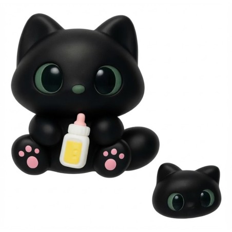 Squishy Gatinho Preto Anti-stress Macio Com Bolinhas Alívio
