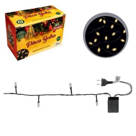 Pisca Pisca Bolhas Branco Quente 8 Metros 100 LEDs 127V