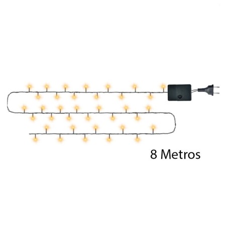 Pisca Pisca Bolhas Branco Quente 8 Metros 100 LEDs 127V