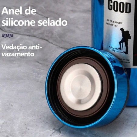 Garrafa Térmica De Inox 800ml Isolamento Duplo A Vácuo