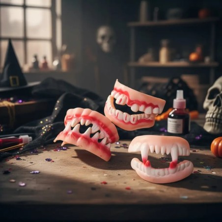 Dentadura De Plástico Halloween 2 Peças Sortidas