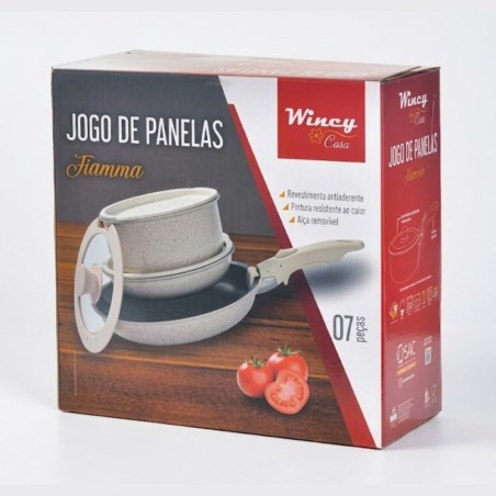 Jogo De Panelas 7 Peças Premium Antiaderentes Com Tampa