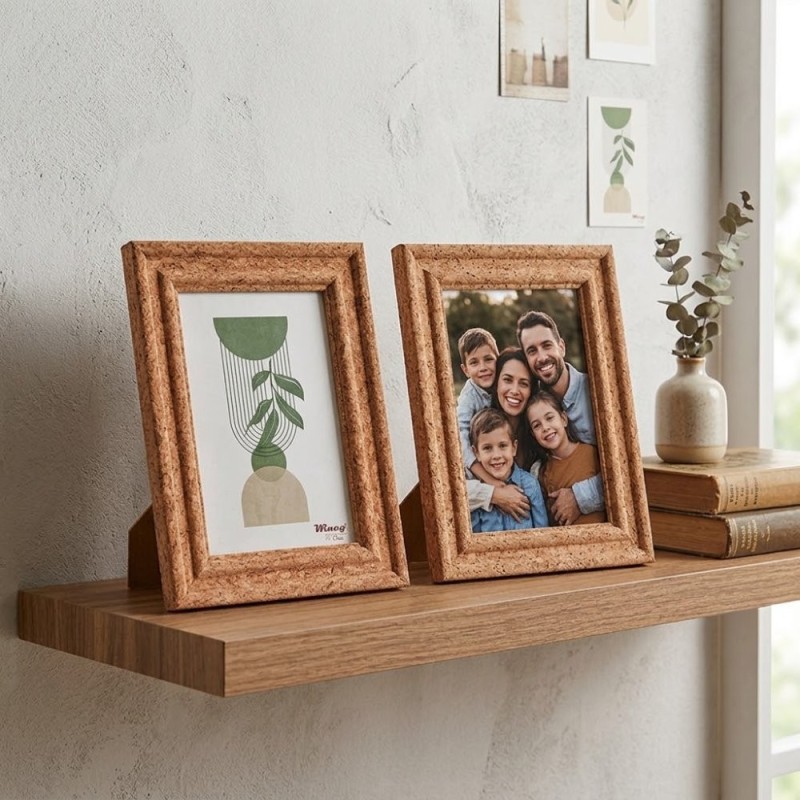 Porta Retrato Clássico 10x15 Em Madeira Cortiça MDF Decorado Lignum