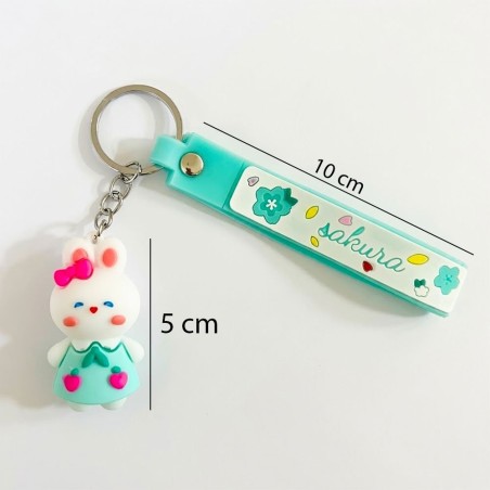 Chaveiro Coelhinho Fofo 3D Emborrachado Decorativo Bolsa Mochila