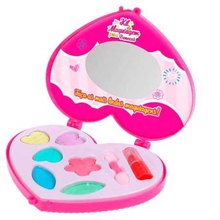 Brinquedo Kit Maquiagem  Para Bonecas Com Espelho Batom E Pincel