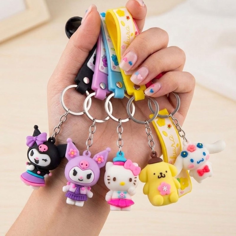 Chaveiro Gatinha Hello 3D Silicone Emborrachado Decorativo