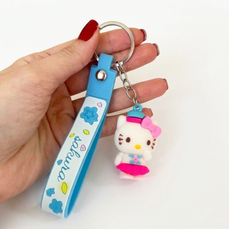 Chaveiro Gatinha Hello 3D Silicone Emborrachado Decorativo
