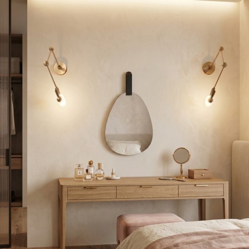 Espelho De Parede Com Alça Decorativo Orgânico Banheiro
