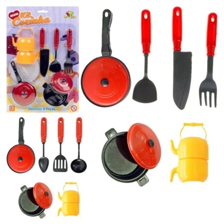 Kit Cozinha Fogão Com 8 Peças Brinquedo Infantil