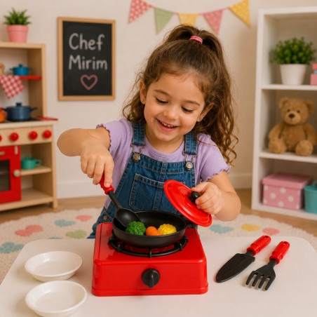 Kit Cozinha Fogão Com 8 Peças Brinquedo Infantil