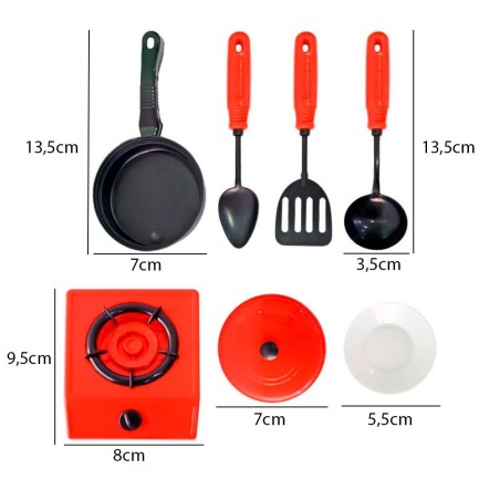 Kit Cozinha Fogão Com 8 Peças Brinquedo Infantil