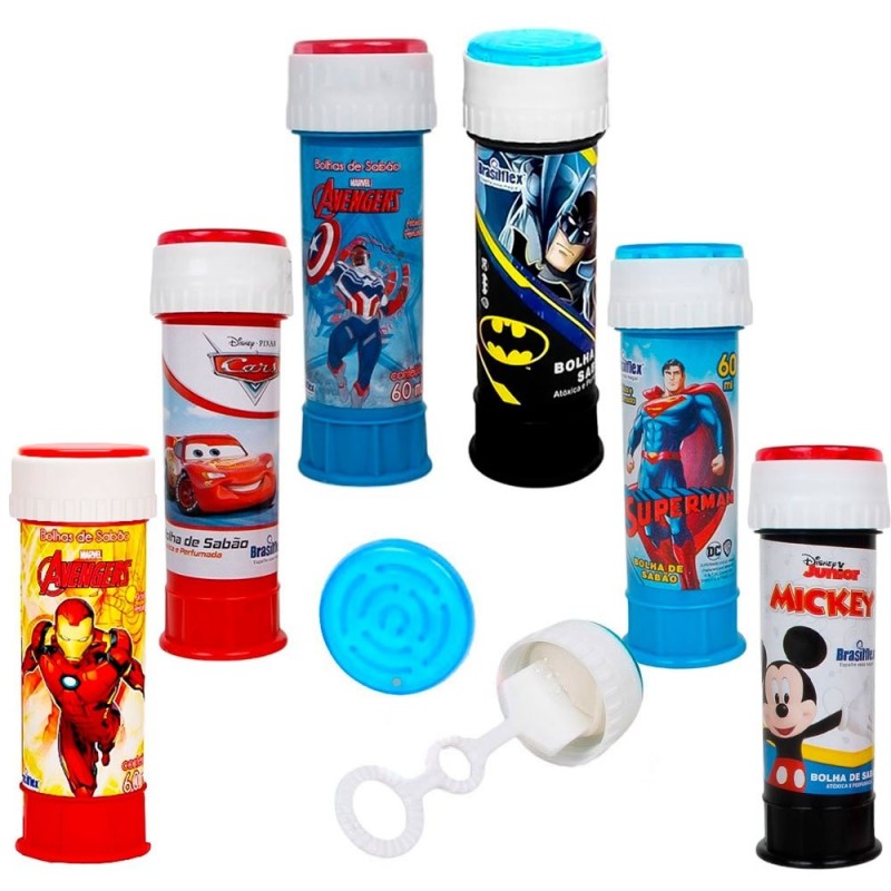 Bolha De Sabão Perfumada E Atoxica Personagens Meninos 60ml Mini Game
