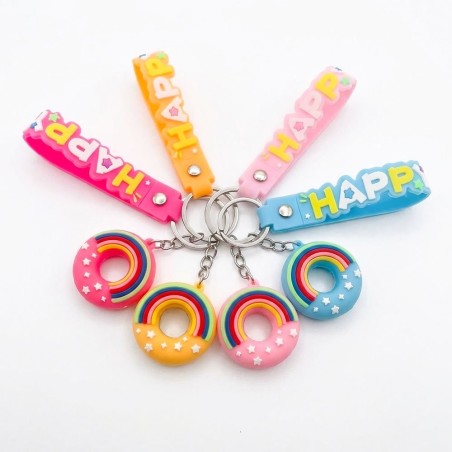 Chaveiro Happy Arco-Íris 3d Decoração Para Chaves Bolsa Mochila 2