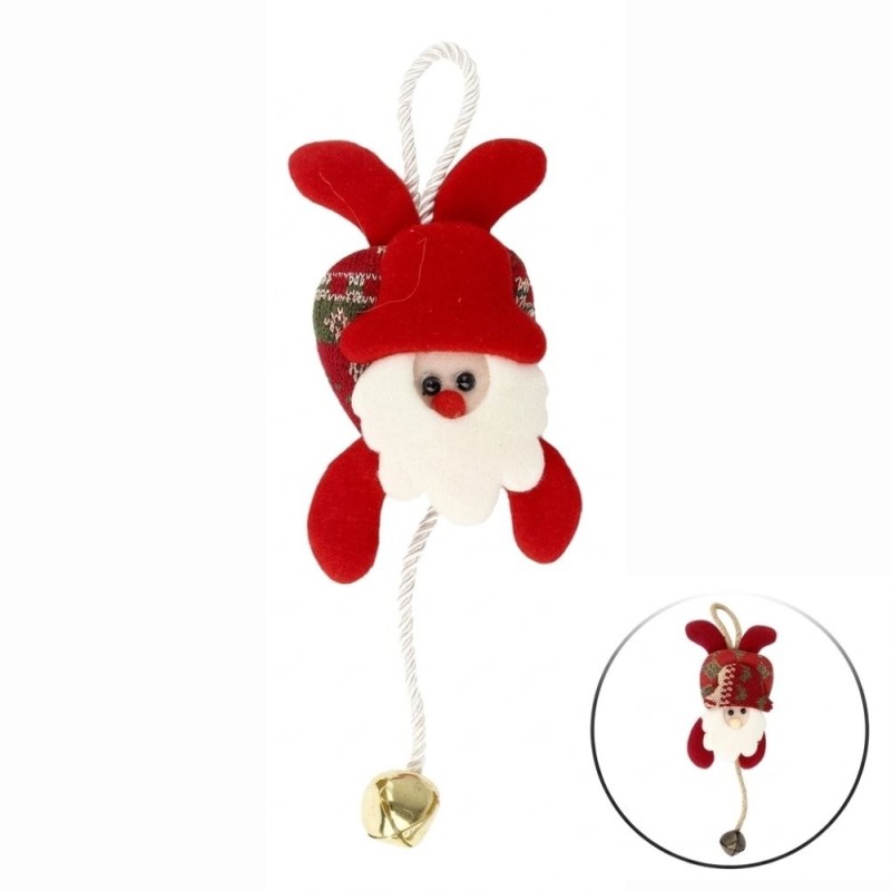 Enfeite De Porta Pendente Papai Noel Sino Natal 23 Cm