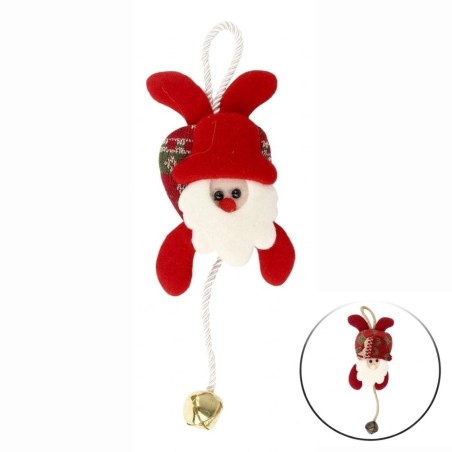 Enfeite De Porta Pendente Papai Noel Sino Natal 23 Cm