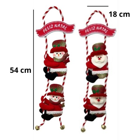 Enfeite Grande Papai Noel E Boneco De Neve Sino Natal 54 Cm