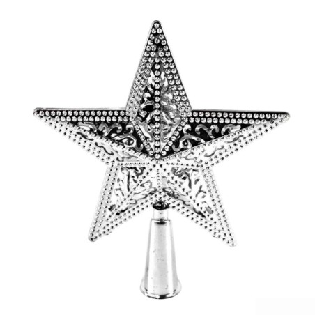 Ponteira Aramada Estrela Para Árvore De Natal 15cm Decorativa