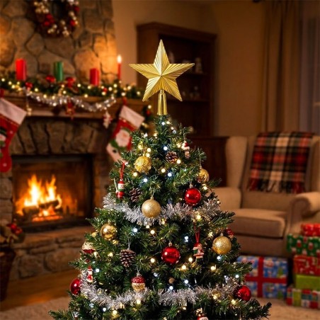 Ponteira Estrela Decoração Para Árvore De Natal 18cm 2