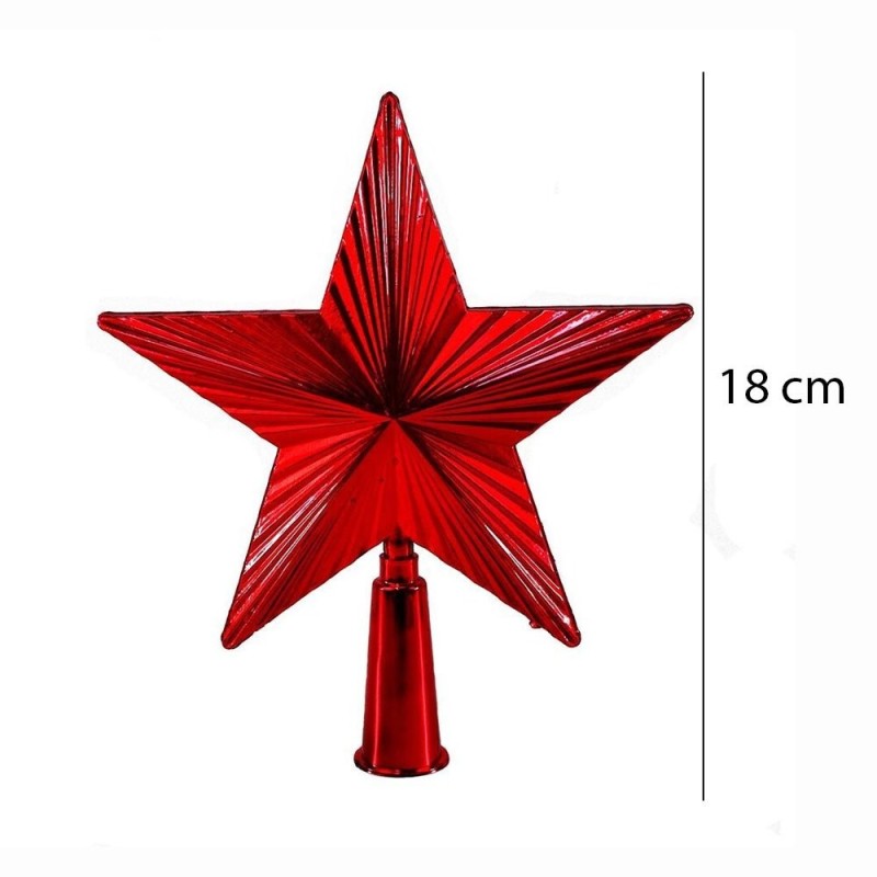 Ponteira Estrela Decoração Para Árvore De Natal 18cm
