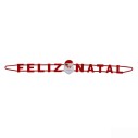 Enfeite Faixa Decorativa Feliz Natal Com Papai Noel 120cm