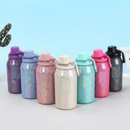 Garrafa Térmica 400ml Inox Dupla Camada Tampa Rosca Antivazamento Brilhante