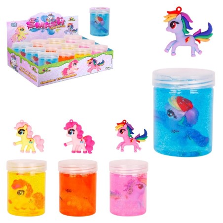 Massinha Slime Durinho Glitter Com Unicórnio De Brinquedo No Pote 160g