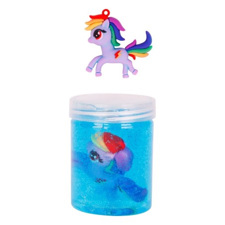 Massinha Slime Durinho Glitter Com Unicórnio De Brinquedo No Pote 160g