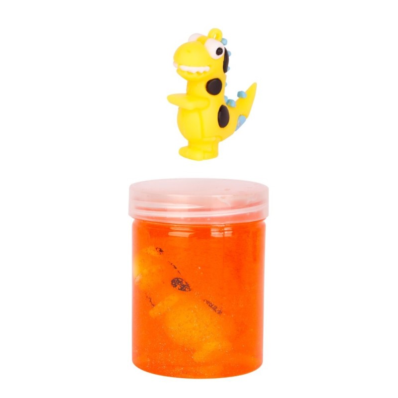 Massinha Slime Durinho Glitter Com Dinossauro De Brinquedo No Pote 160g