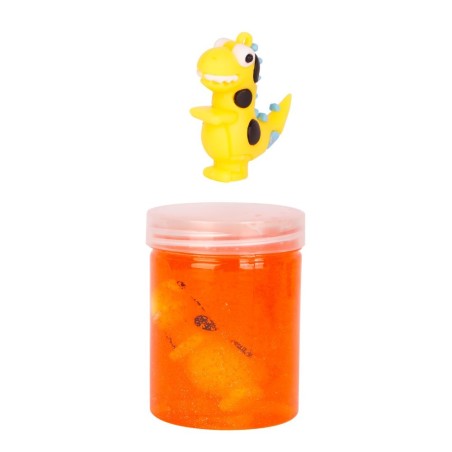 Massinha Slime Durinho Glitter Com Dinossauro De Brinquedo No Pote 160g
