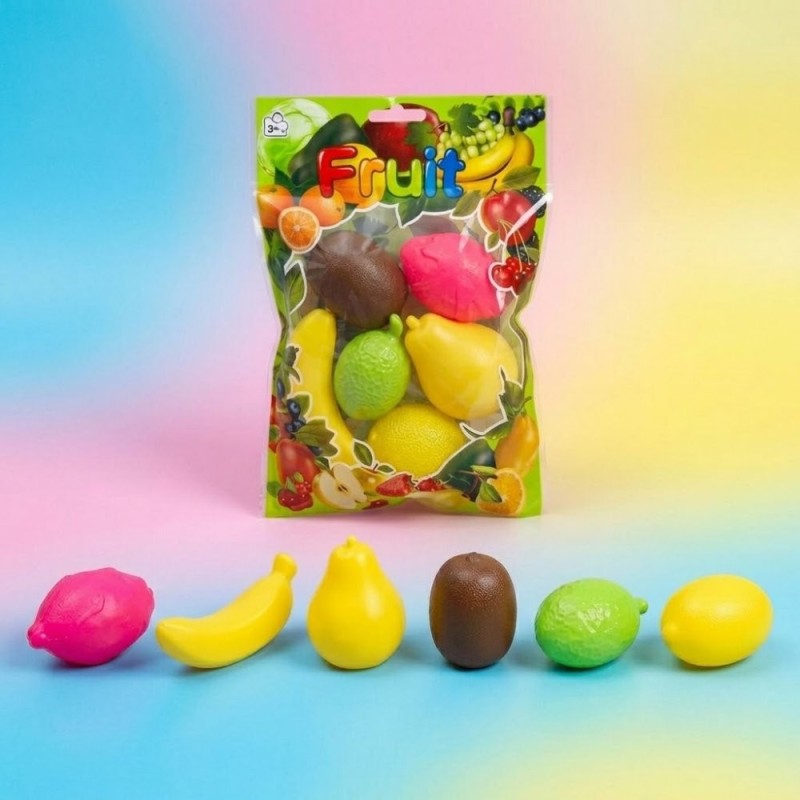 Brinquedo Kit Frutinhas Comidinhas Realistas Infantil Com 6 Peças