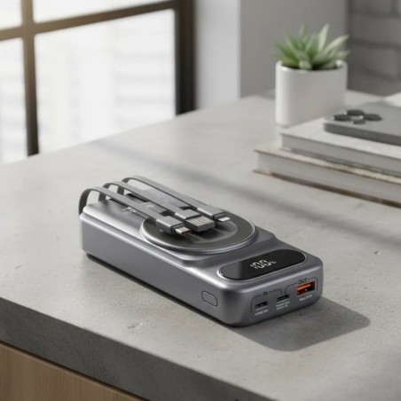 Carregador Portátil 22,5W Power Bank H'Maston Indução Magsafe 20k Mah