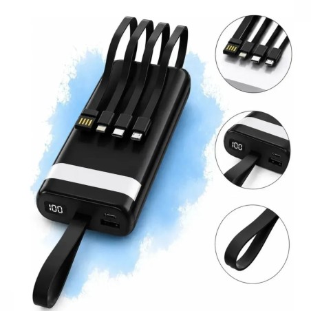 Carregador Portátil Rápido Power Bank Com Led Lanterna 20.000 MAh 2A