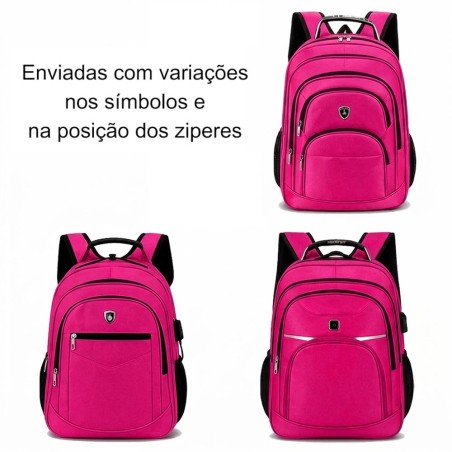 Mochila Reforçada Viagem Para Notebook Com Saída De Cabo USB 2
