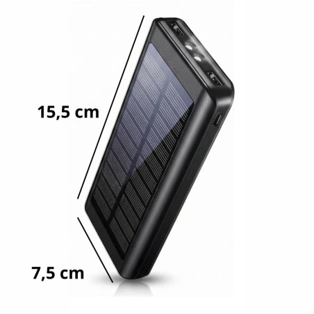 Carregador Solar Portátil Rápido Power Bank Com Lanterna 10.000 Mah