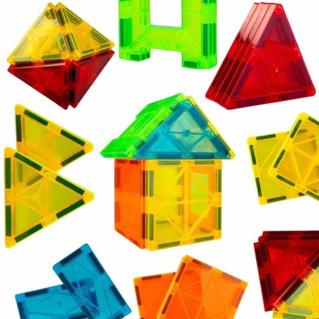 Kit Blocos De Montar Infantil Magnéticos Coloridos 32 Peças 2