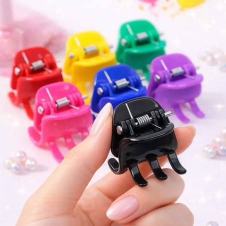 Kit Prendedor Piranha Presilia Tridente 2,5cm Preto 12 Peças