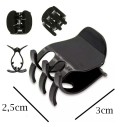 Kit Prendedor Piranha Presilia Tridente 2,5cm Preto 12 Peças