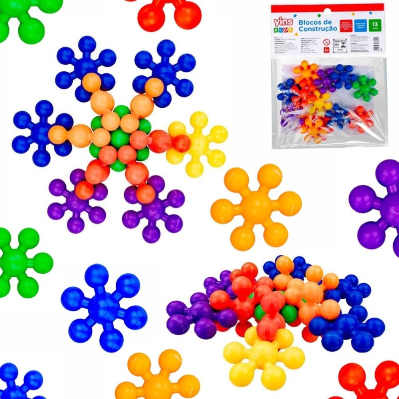 Kit Peças De Montar Encaixe Coloridas Infaltil Montessori