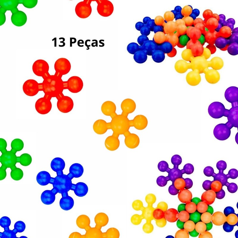 Kit Peças De Montar Encaixe Coloridas Infaltil Montessori