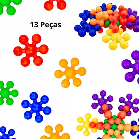 Kit Peças De Montar Encaixe Coloridas Infaltil Montessori