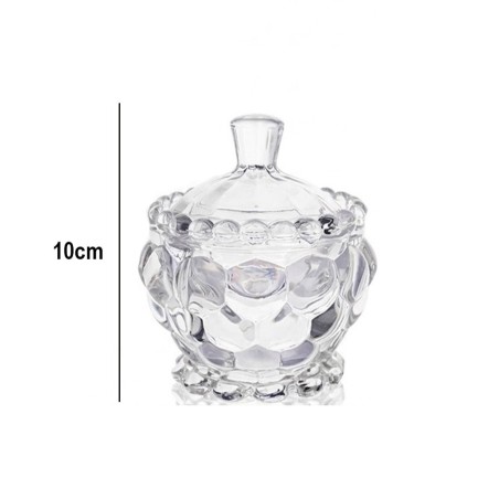 Potiche Bomboniere De Vidro Line Classic Baleiro Com Tampa 170ml