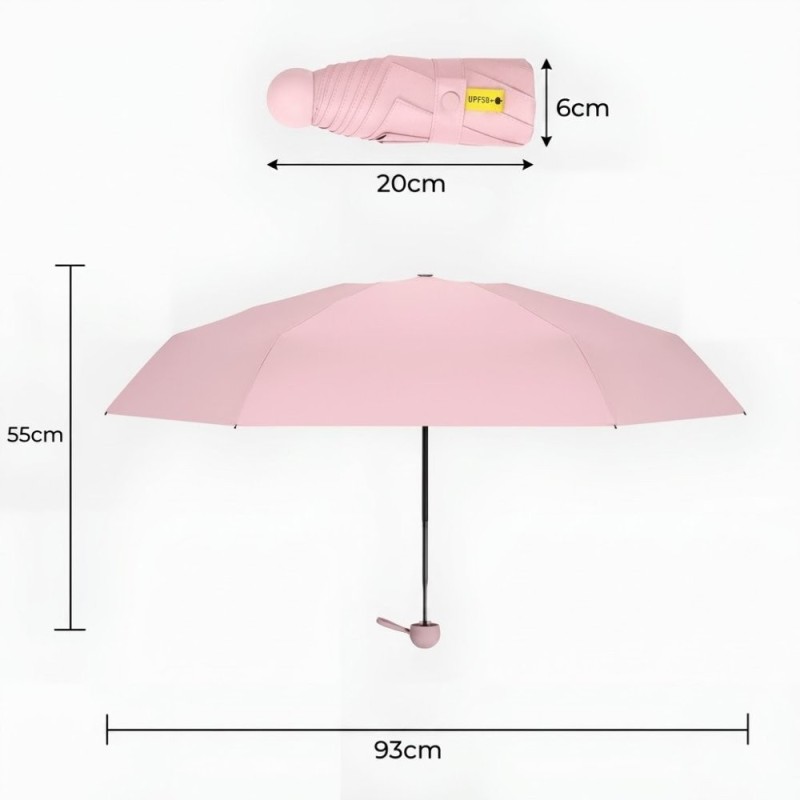 Guarda Chuva Capsula Compacto Para Bolsa Com Estojo 93 Cm