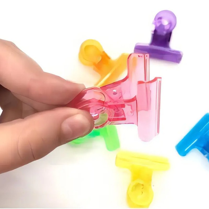 Kit Com 6 Prendedores Plásticos Fecha Embalagens De Cozinha