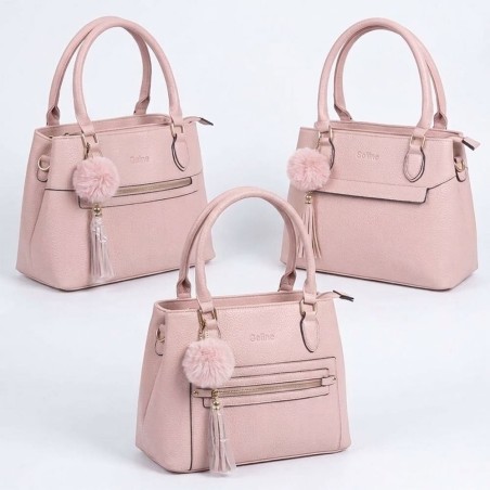 Bolsa Feminina Casual Grande De Mão E Ombro Detalhe Textura