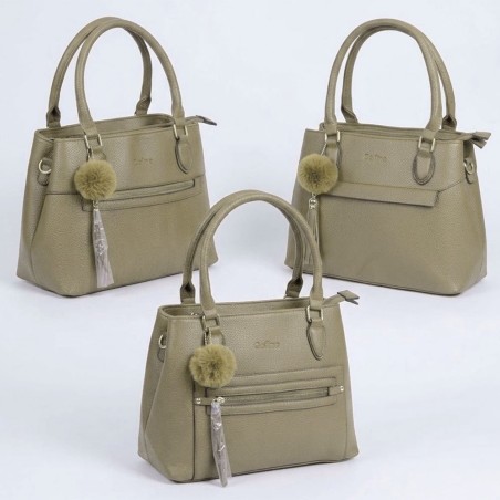 Bolsa Feminina Casual Grande De Mão E Ombro Detalhe Textura